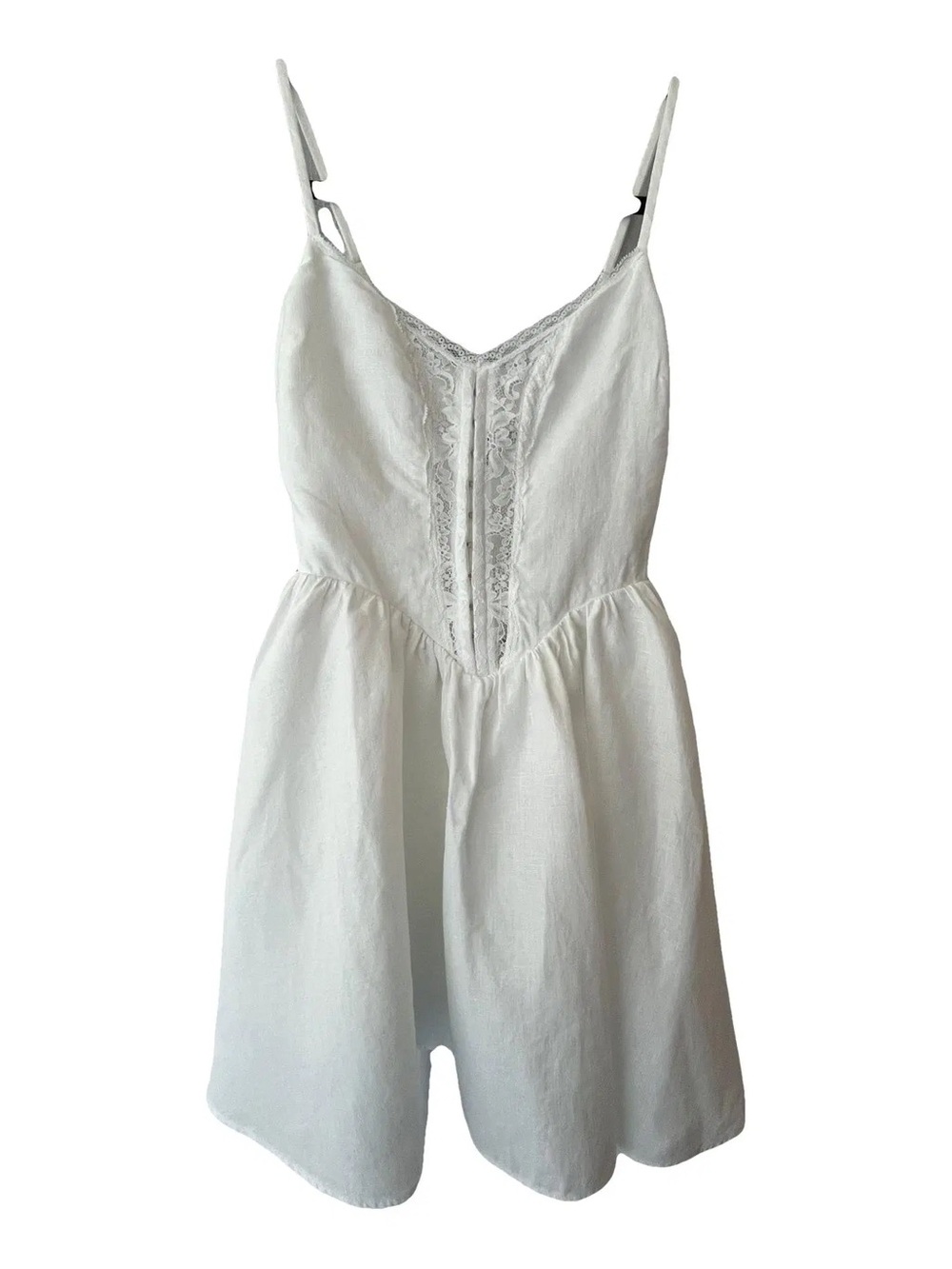 Reformation white mini linen dress size 8